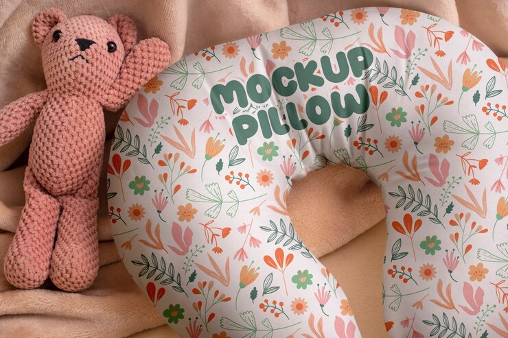 PSD diseño de maqueta de almohada de enfermería.