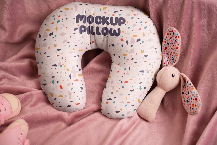 PSD diseño de maqueta de almohada de enfermería.