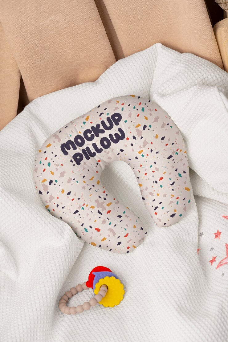 PSD diseño de maqueta de almohada de enfermería.