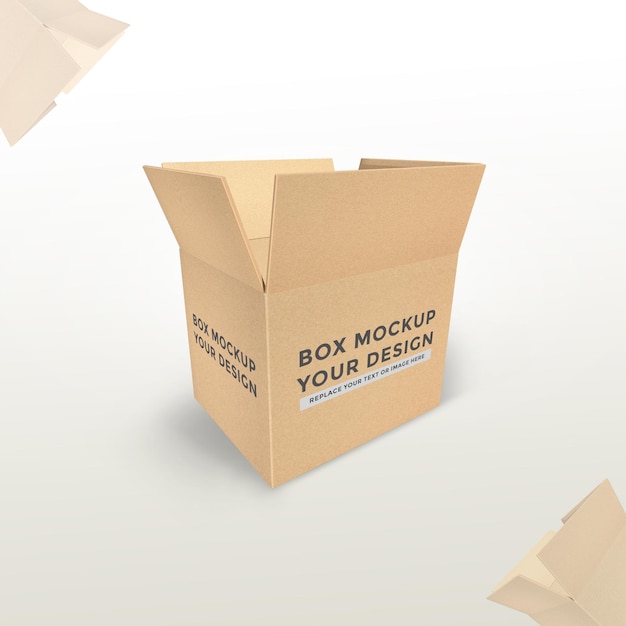Diseño de maqueta de artículo de embalaje de caja abierta 3d psd