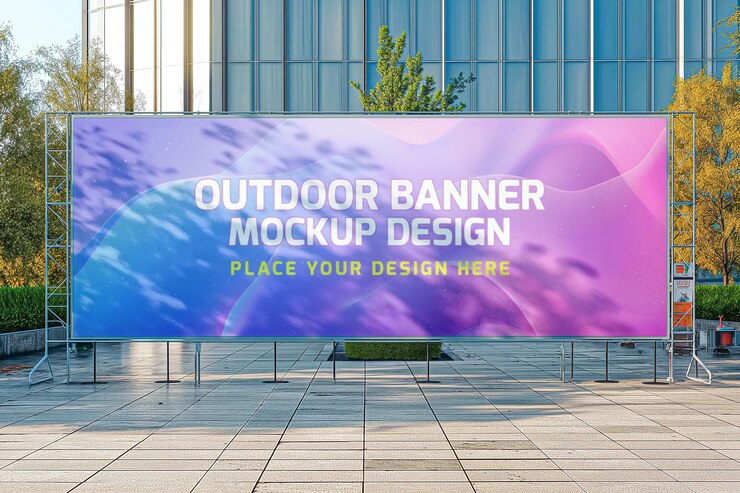 diseño de maqueta de banner de publicidad al aire libre PSD