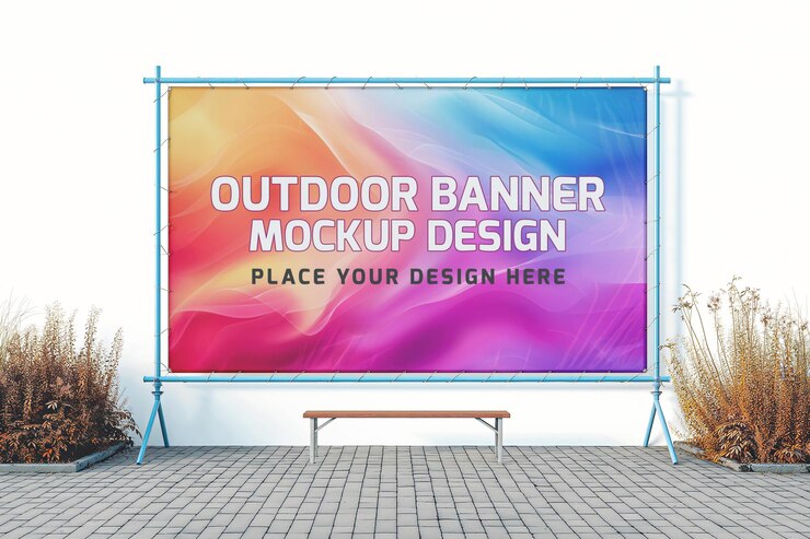 diseño de maqueta de banner de publicidad al aire libre PSD