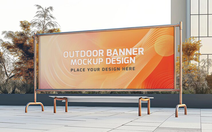 diseño de maqueta de banner de publicidad al aire libre PSD