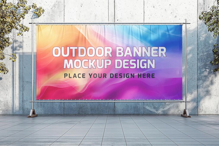 diseño de maqueta de banner de publicidad al aire libre PSD