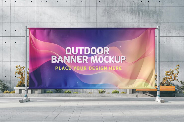 diseño de maqueta de banner de publicidad al aire libre PSD