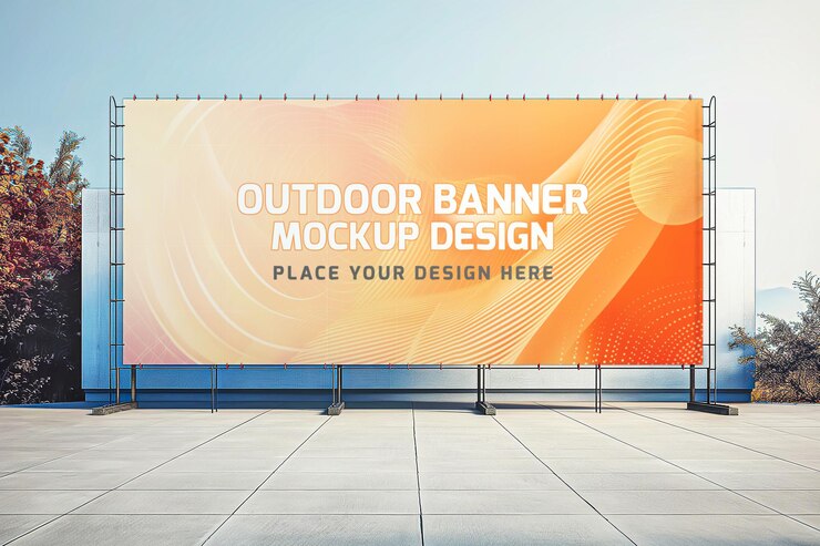 diseño de maqueta de banner de publicidad al aire libre PSD
