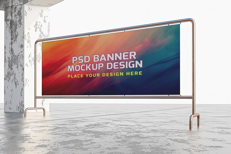 Diseño de la maqueta de banner publicitario de PSD