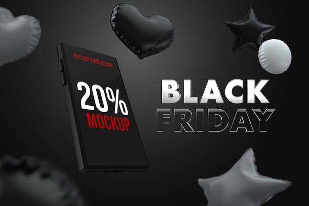 Diseño de maqueta de black friday para smartphone