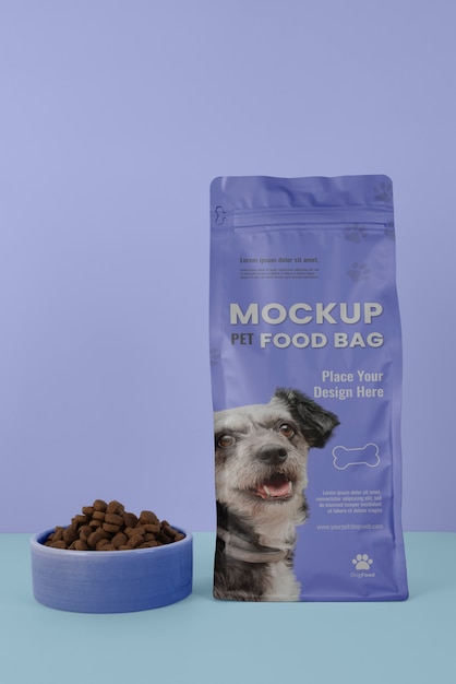 PSD diseño de maqueta de bolsa de comida para mascotas