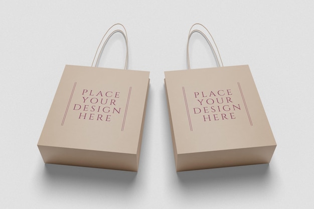 Diseño de maqueta de bolsa de compras aislado