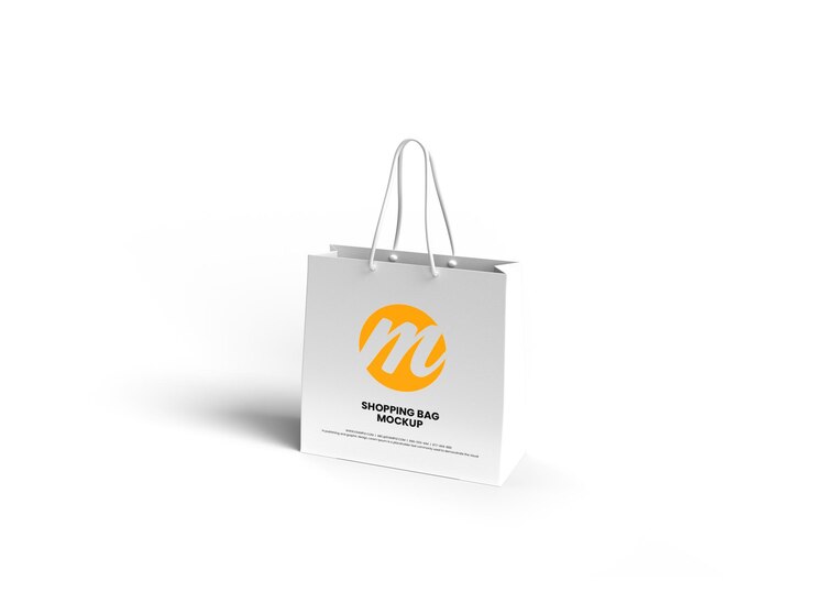 Diseño de maqueta de bolsa de compras o bolsa de papel premium