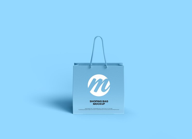 diseño de maqueta de bolsa de compras o bolsa de papel