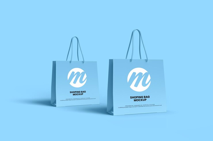 diseño de maqueta de bolsa de compras o bolsa de papel