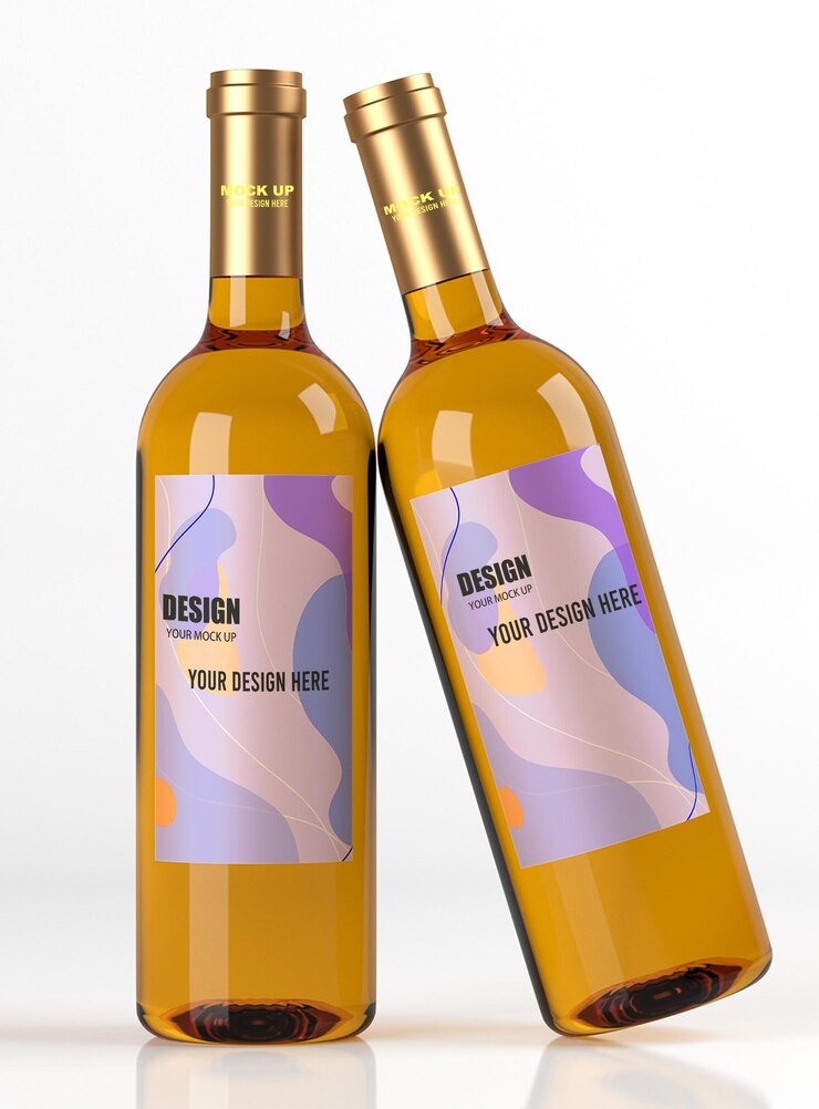 diseño de maqueta de botella de bebida alcohólica