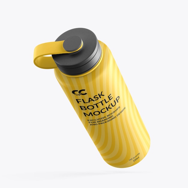 Diseño de la maqueta de la botella de frasco metálico