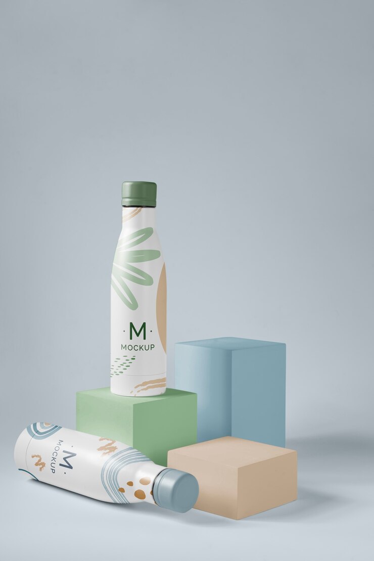 PSD diseño de la maqueta de la botella de gotas de agua