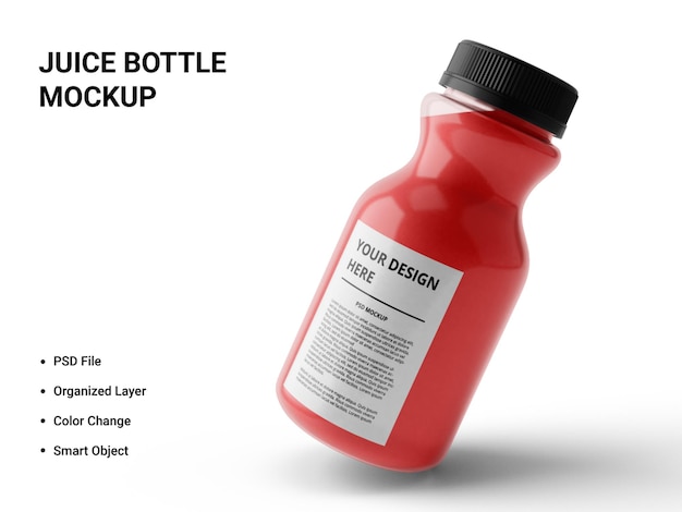 Diseño de maqueta de botella de jugo