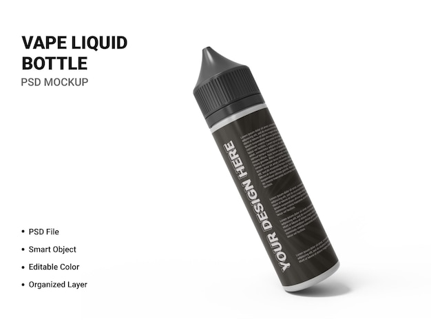 PSD diseño de maqueta de botella de líquido vape aislado