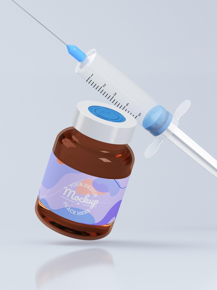 PSD diseño de maqueta de botella de píldora