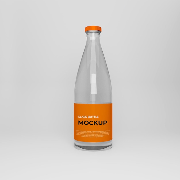 Diseño de maqueta de botella de vidrio de producto 3d