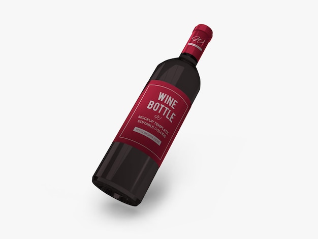 PSD diseño de maqueta de botella de vino aislado