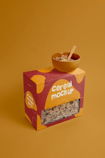 Diseño de maqueta de caja de cereal de desayuno