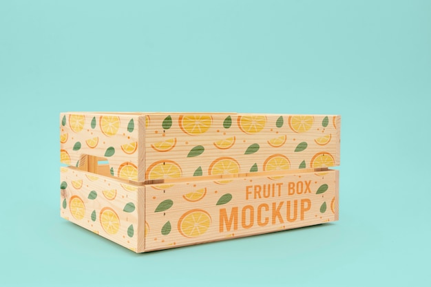 PSD diseño de maqueta de caja de fruta fresca