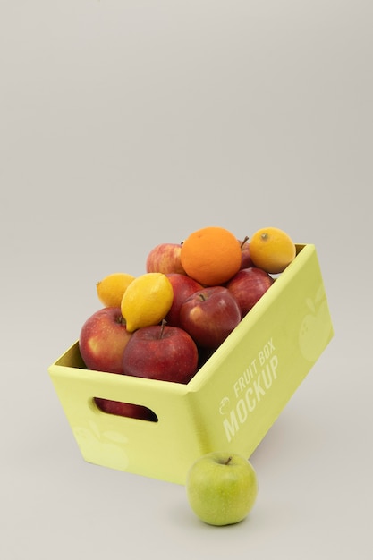 Diseño de maqueta de caja de fruta fresca