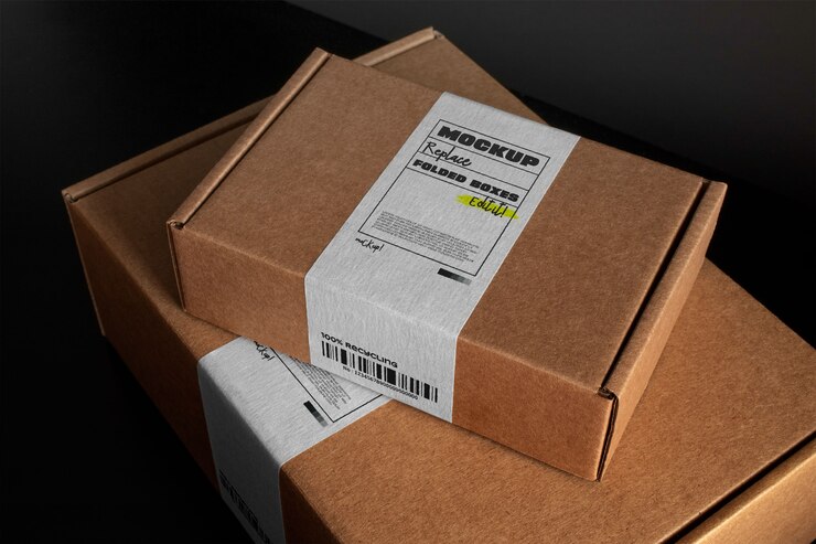PSD diseño de maqueta de cajas plegadas.