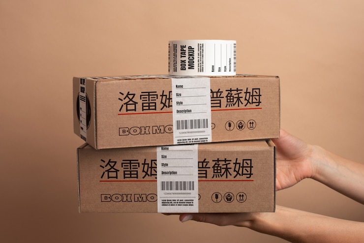 PSD diseño de maqueta de cajas plegadas.