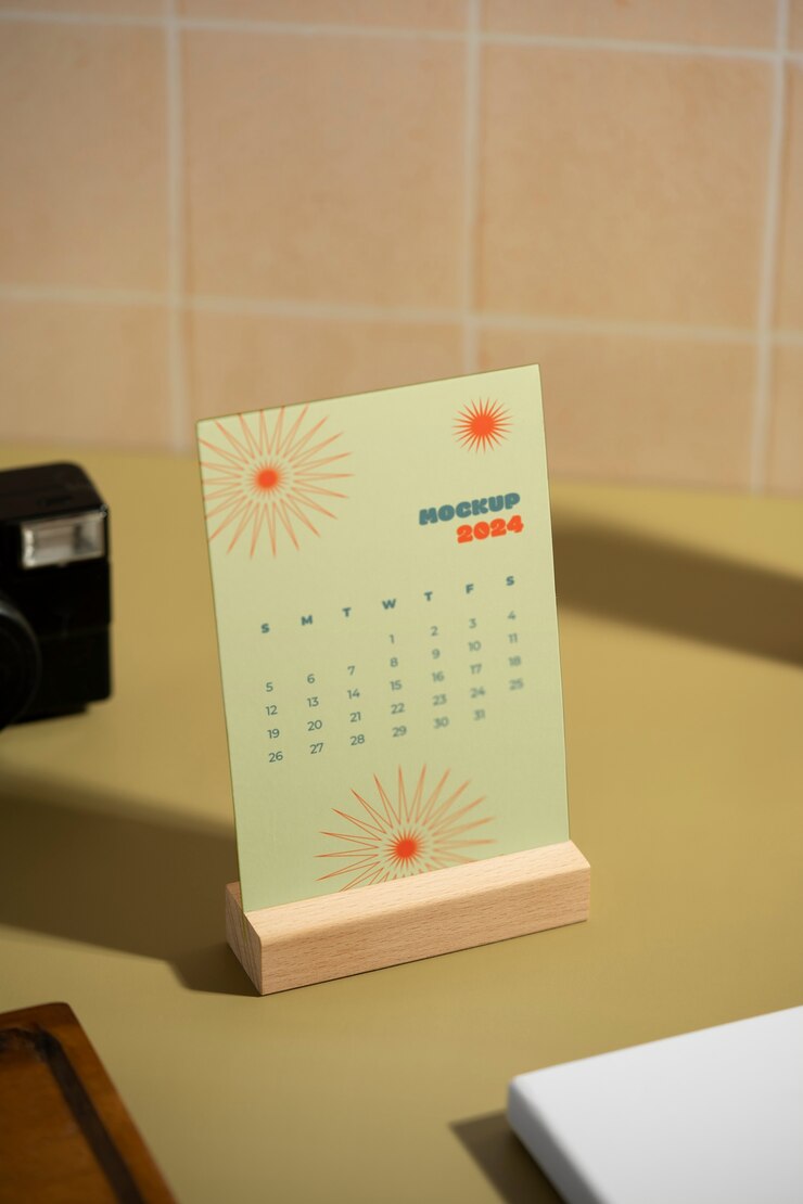 PSD diseño de maqueta del calendario 2024.