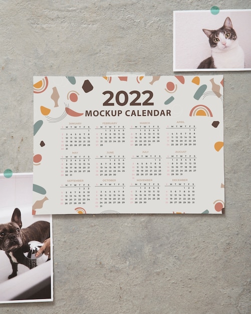 Diseño de maqueta de calendario creativo