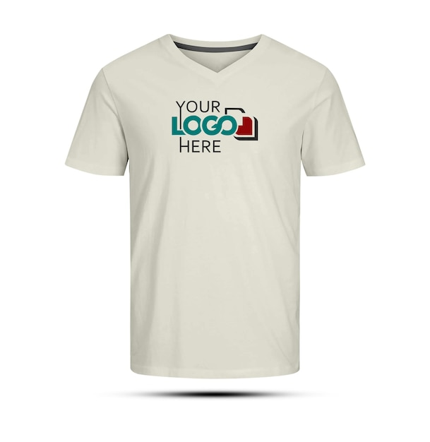 Diseño de maqueta de camiseta de cuello V psd