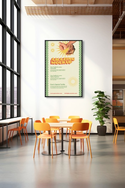 PSD diseño de la maqueta del cartel de la cafetería