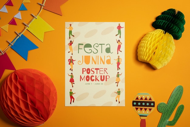 PSD diseño de maqueta de cartel de festa junina