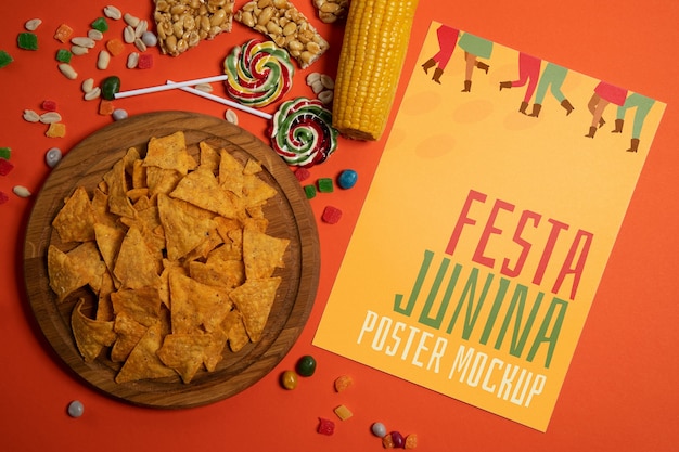 PSD diseño de maqueta de cartel de festa junina