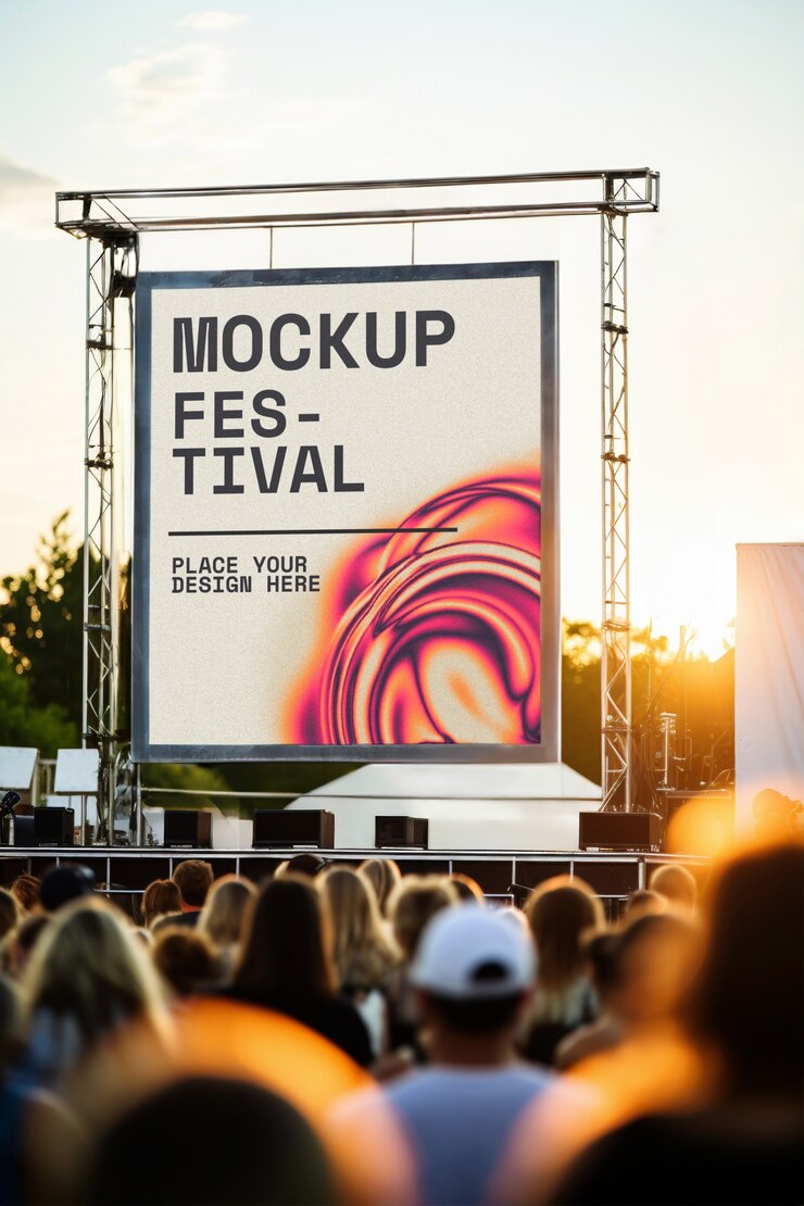 PSD diseño de la maqueta del cartel del festival