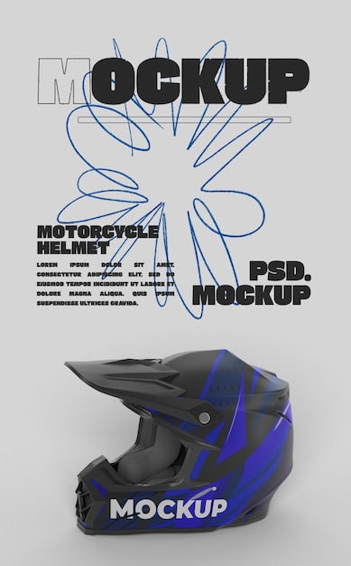 PSD diseño de maqueta de casco de moto.