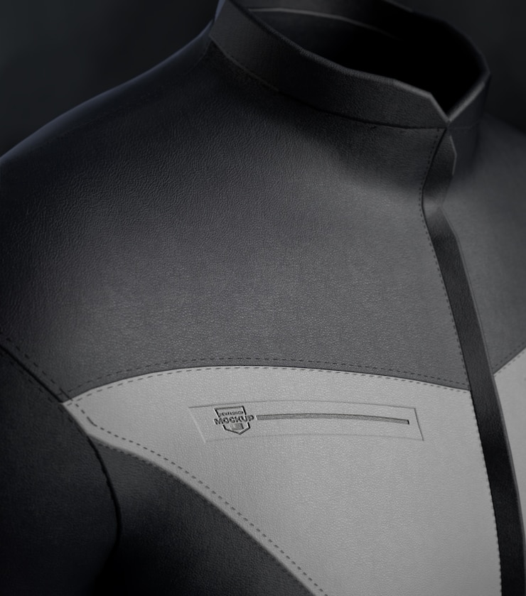 PSD diseño de maqueta de chaqueta de cuero para hombre