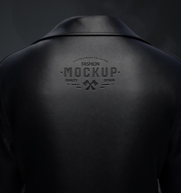 Diseño de maqueta de chaqueta de cuero para hombre