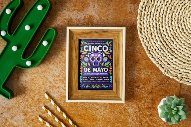 Diseño de maqueta de cinco de mayo