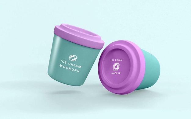 diseño de maqueta de copa de helado volador