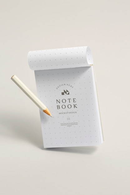 Diseño de maqueta de cuaderno flotante