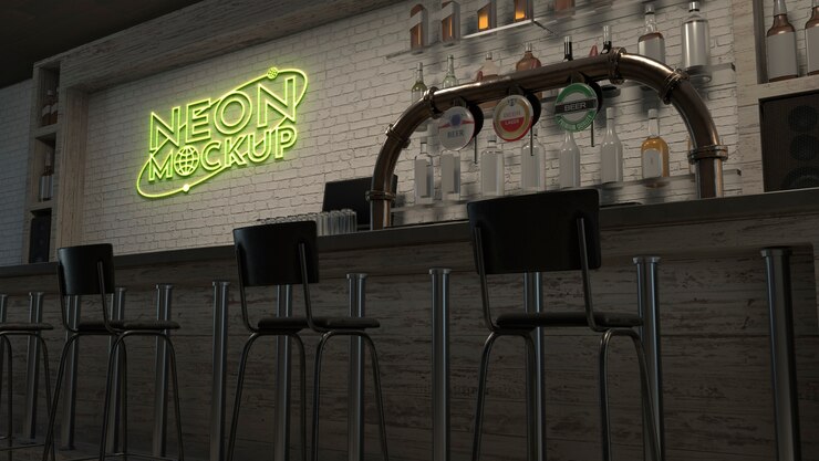 PSD diseño de maqueta de efecto de logotipo de neón
