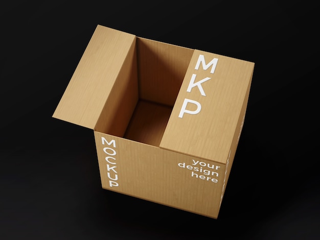 PSD diseño de maqueta de empaque de caja de cartón.