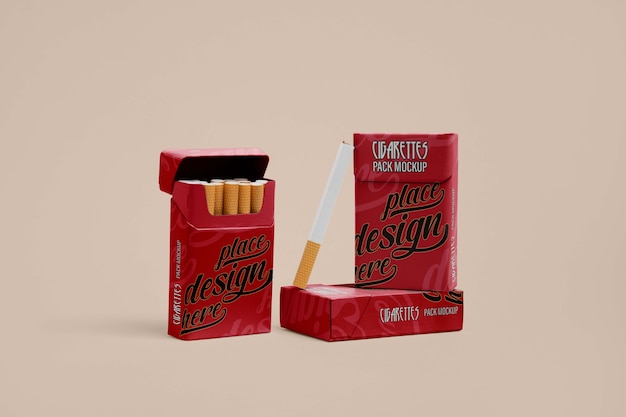 Diseño de maqueta de empaque de cigarrillos.