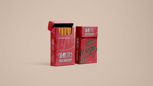 PSD diseño de maqueta de empaque de cigarrillos.