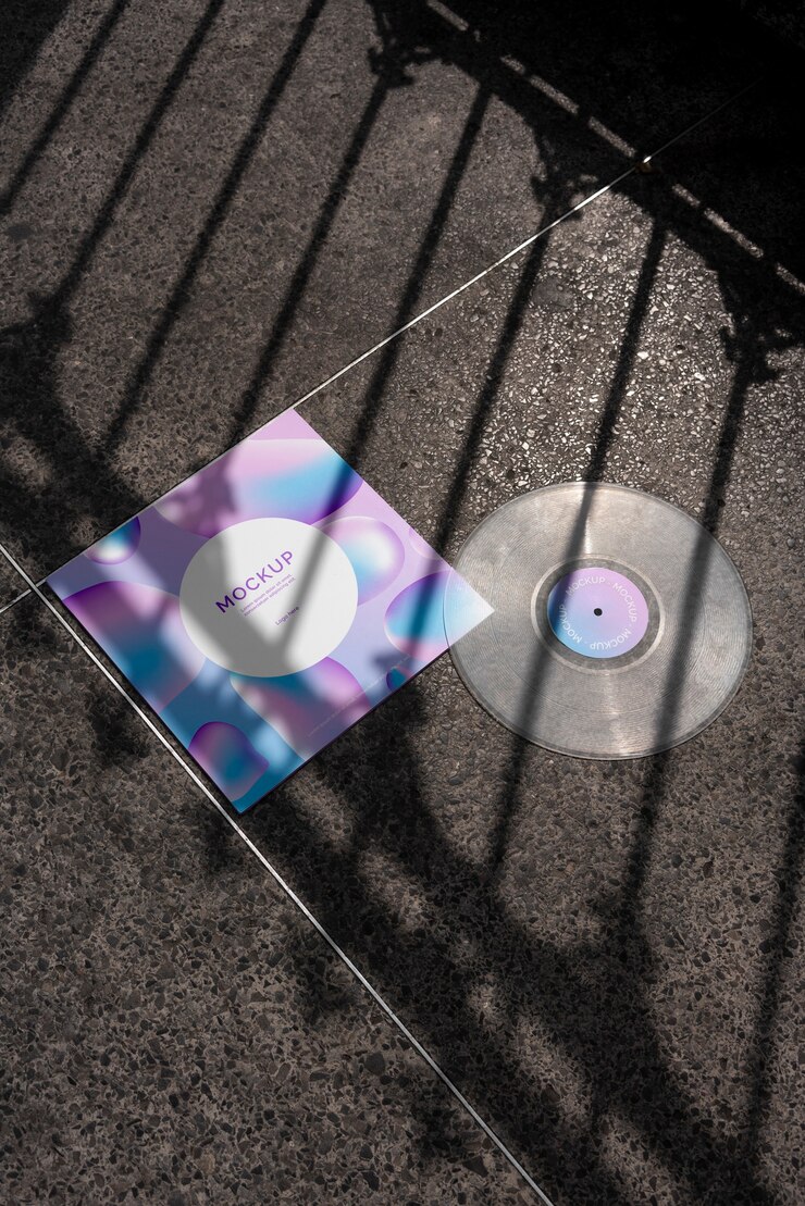 PSD diseño de maqueta de empaque de vinilo