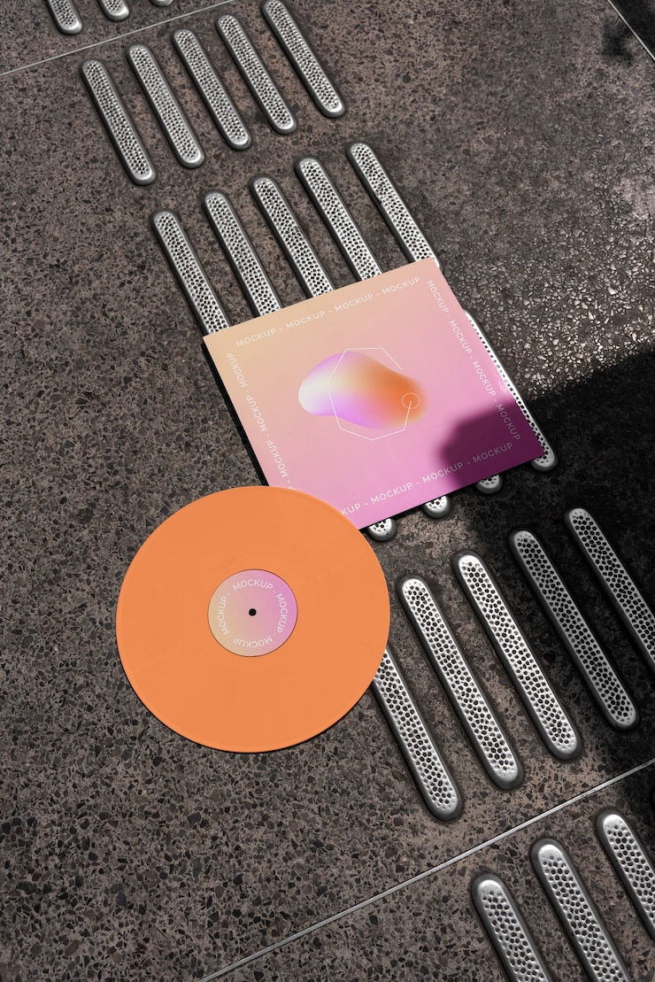 PSD diseño de maqueta de empaque de vinilo