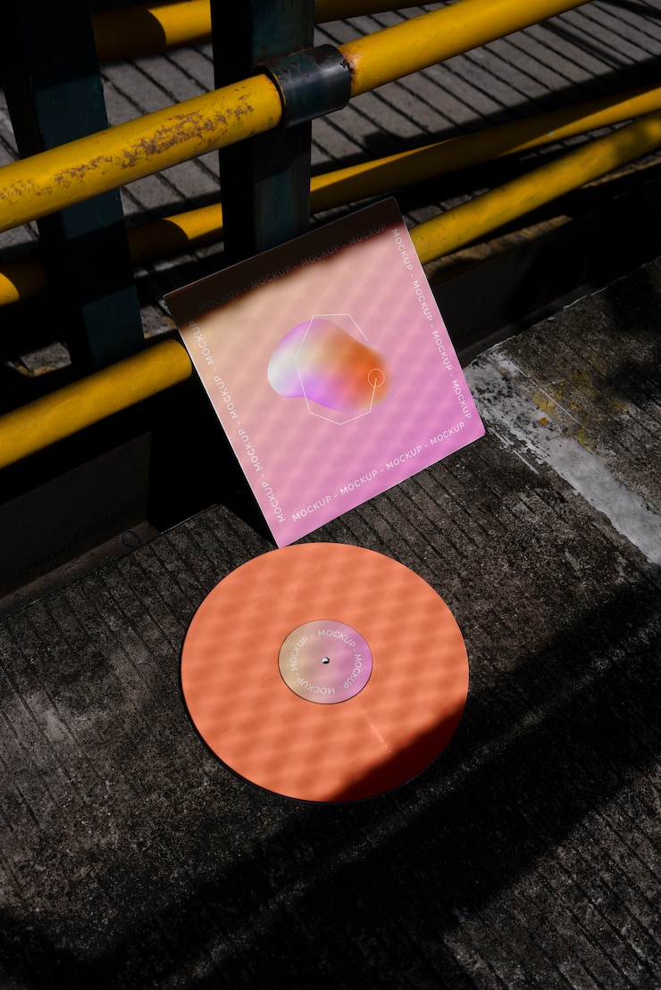PSD diseño de maqueta de empaque de vinilo